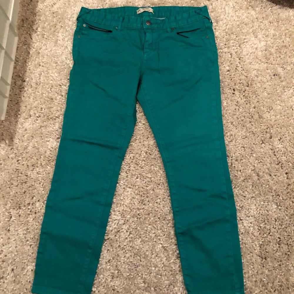 Free People skinny jeans green
